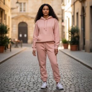 Peach Hooded Sweatshirt Jogger Set NWT